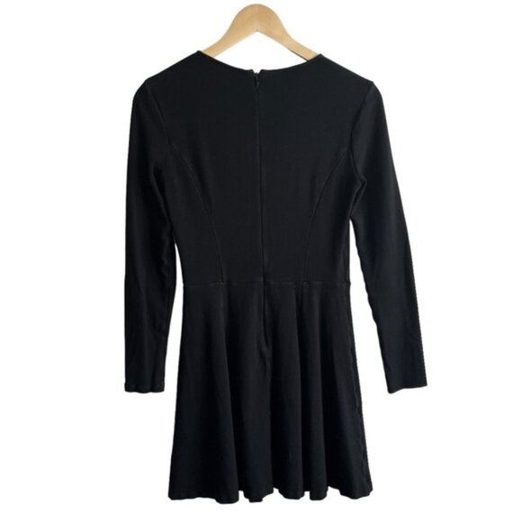 Theory Tillora Long-Sleeve Flare-Skirt Dress Size 6 Black - Picture 3 of 8